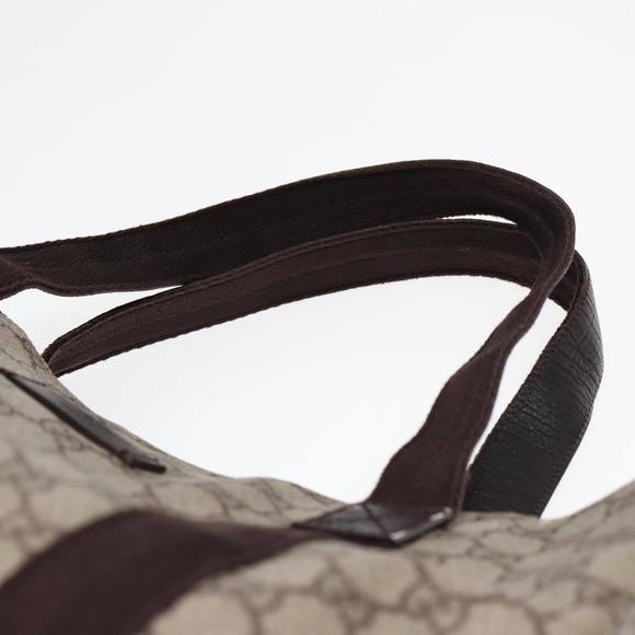 GUCCI GG Supreme Tote Bag PVC Leather Beige Brown Auth mr434 - Picture 8 of 16